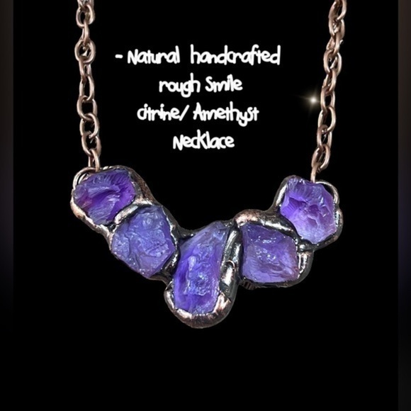 Natural Raw Amethyst Necklace - Picture 5 of 11